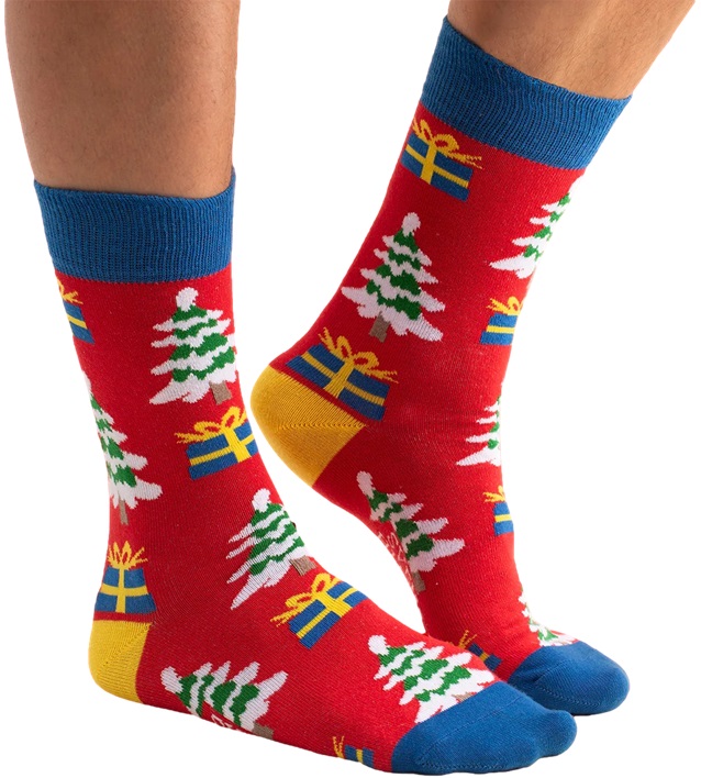 Julstrumpor med Julgranar