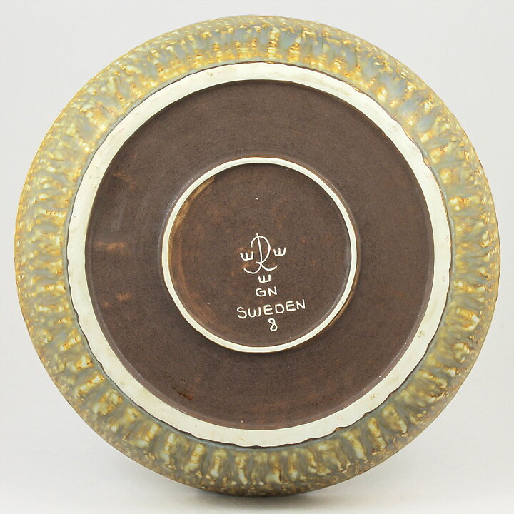 Gunnar Nylund (Birka 1965) Yellow/Brown Rounded Bowl 26 cm