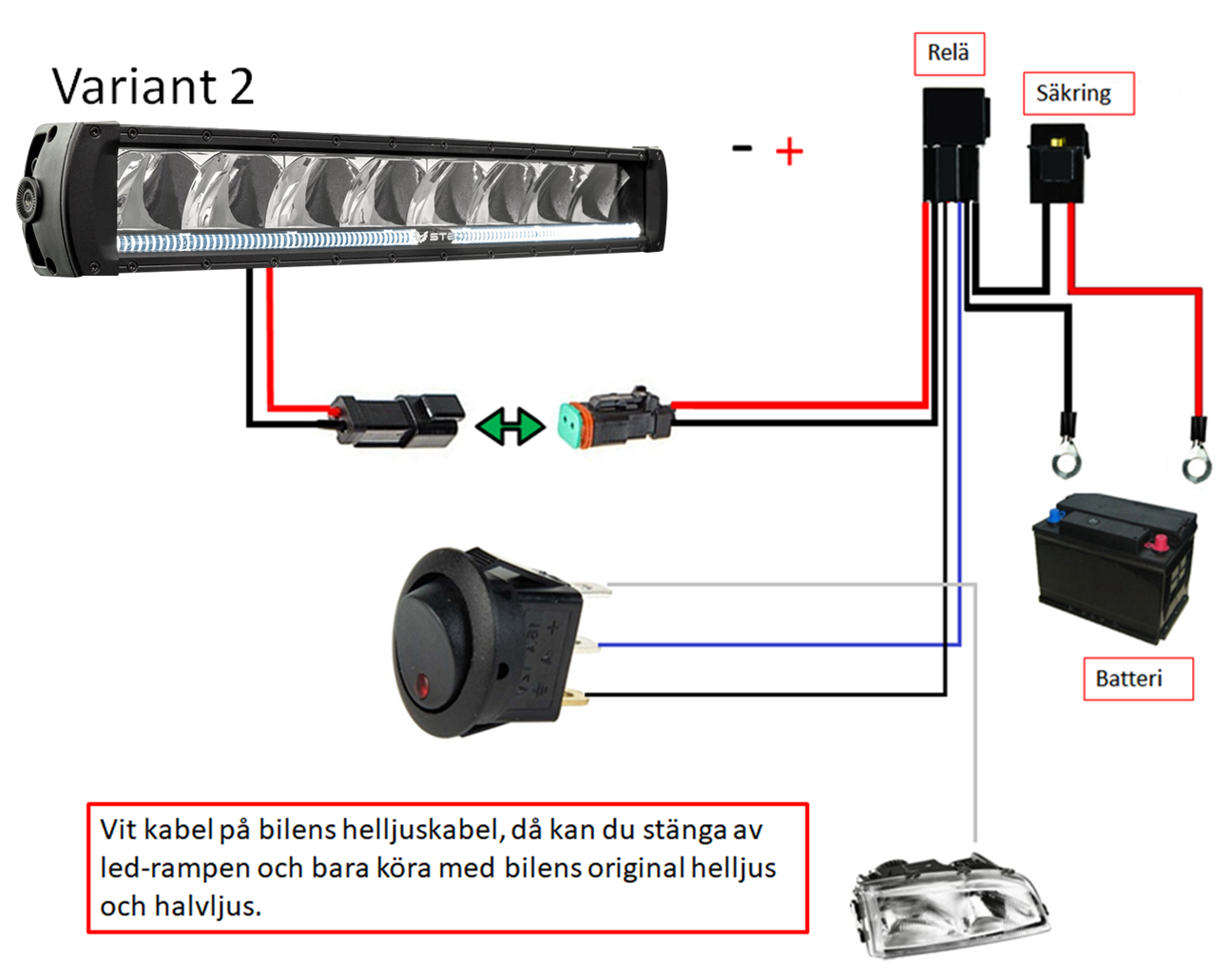 Relækabelsæt med 3 x DT stik 60A - 3