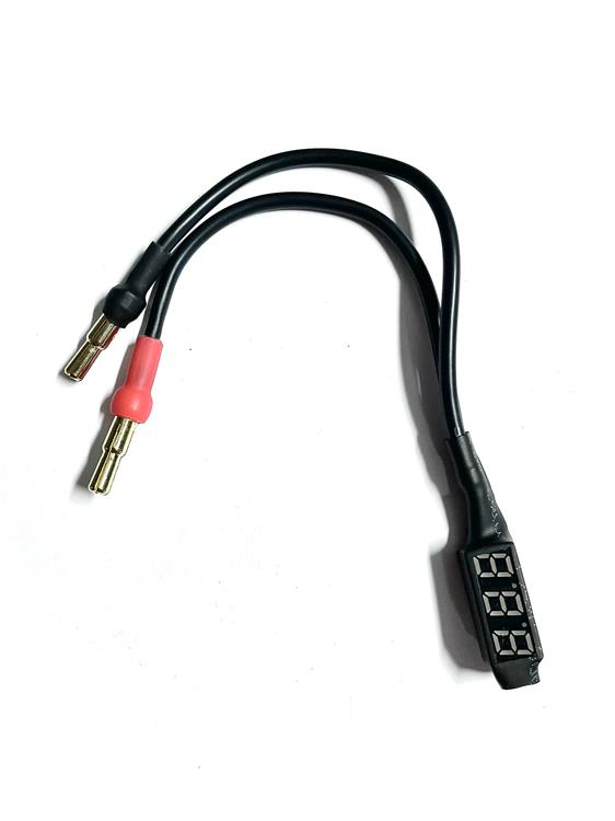 Voltmätare för Lipo med 4/5mm Bulletkontakt 