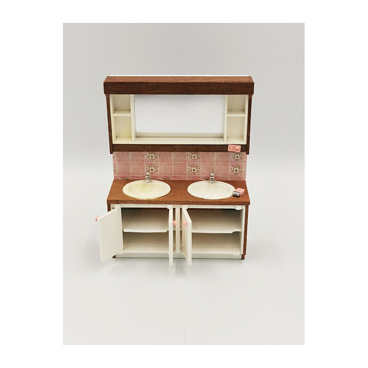 Dollhouse Second Hand - Lundby Washbasin - Bathroom Cabinet Romance 1984