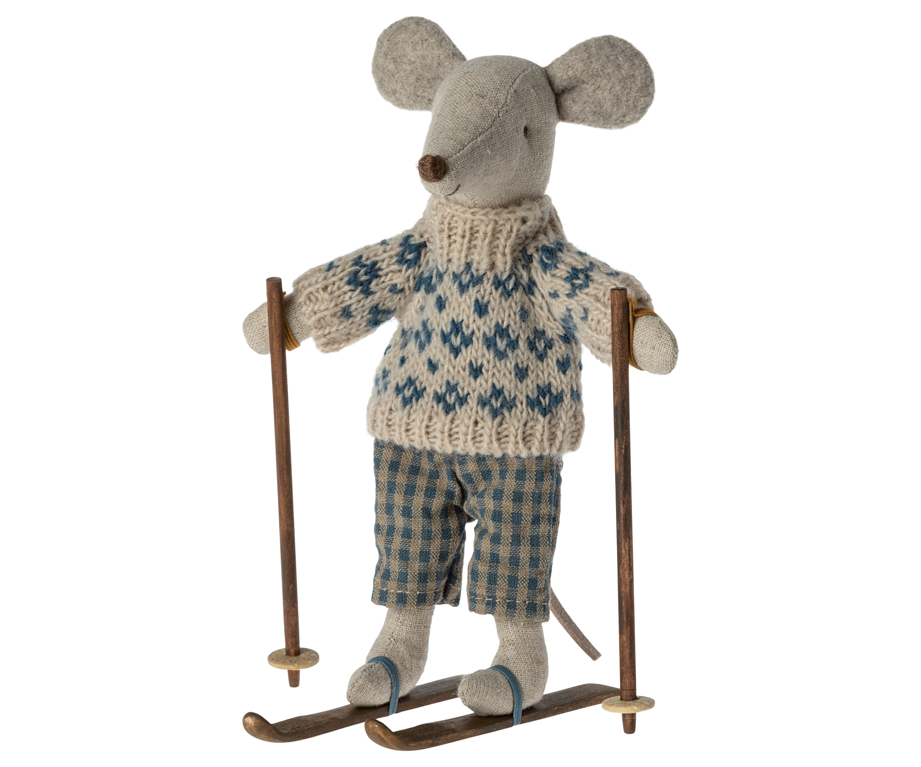 MAILEG PAPPA  MOUSE ON SKI 