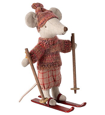 MAILEG BIG SISTER MOUSE ON SKI 