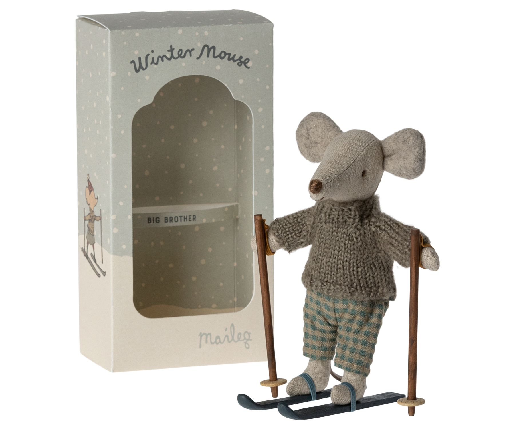MAILEG BIG BROTHER MOUSE ON SKI  - 2