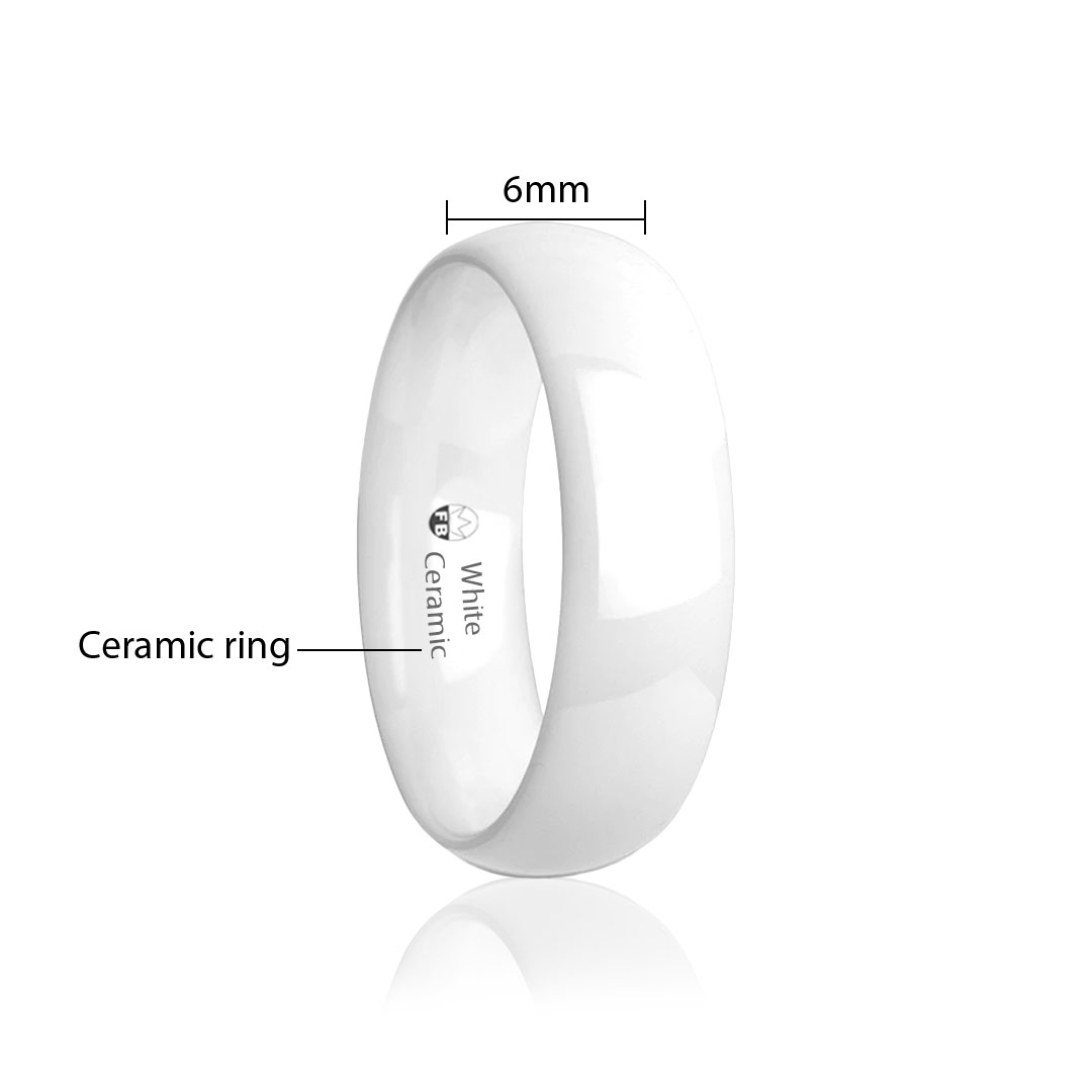 Ring Marshmallow Exklusiv Vit Keramisk Ring för herr storlek