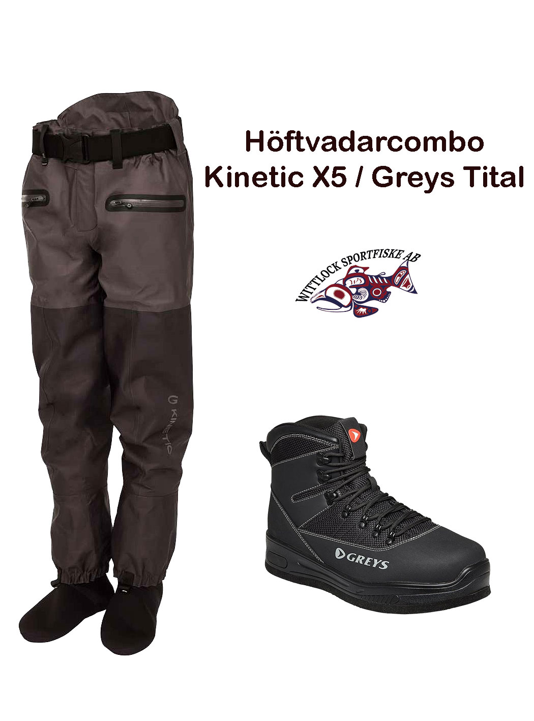 Vadarpaket Kinetic X5 Höftvadare / Greys Tital Vadarkängor