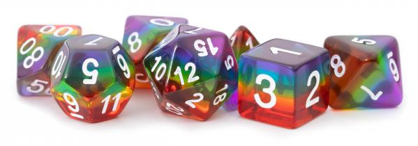 Resin Polyhedral Dice Set Translucent Rainbow Reprint