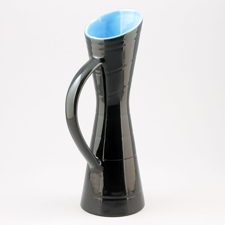 Carl-Harry Stålhane (California 1952) Black/Blue Pitcher Vase 25 cm
