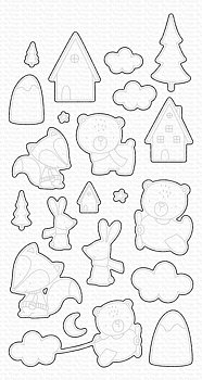 MY FAVORITE THINGS -Fox and Friends STAMP & DIE SET