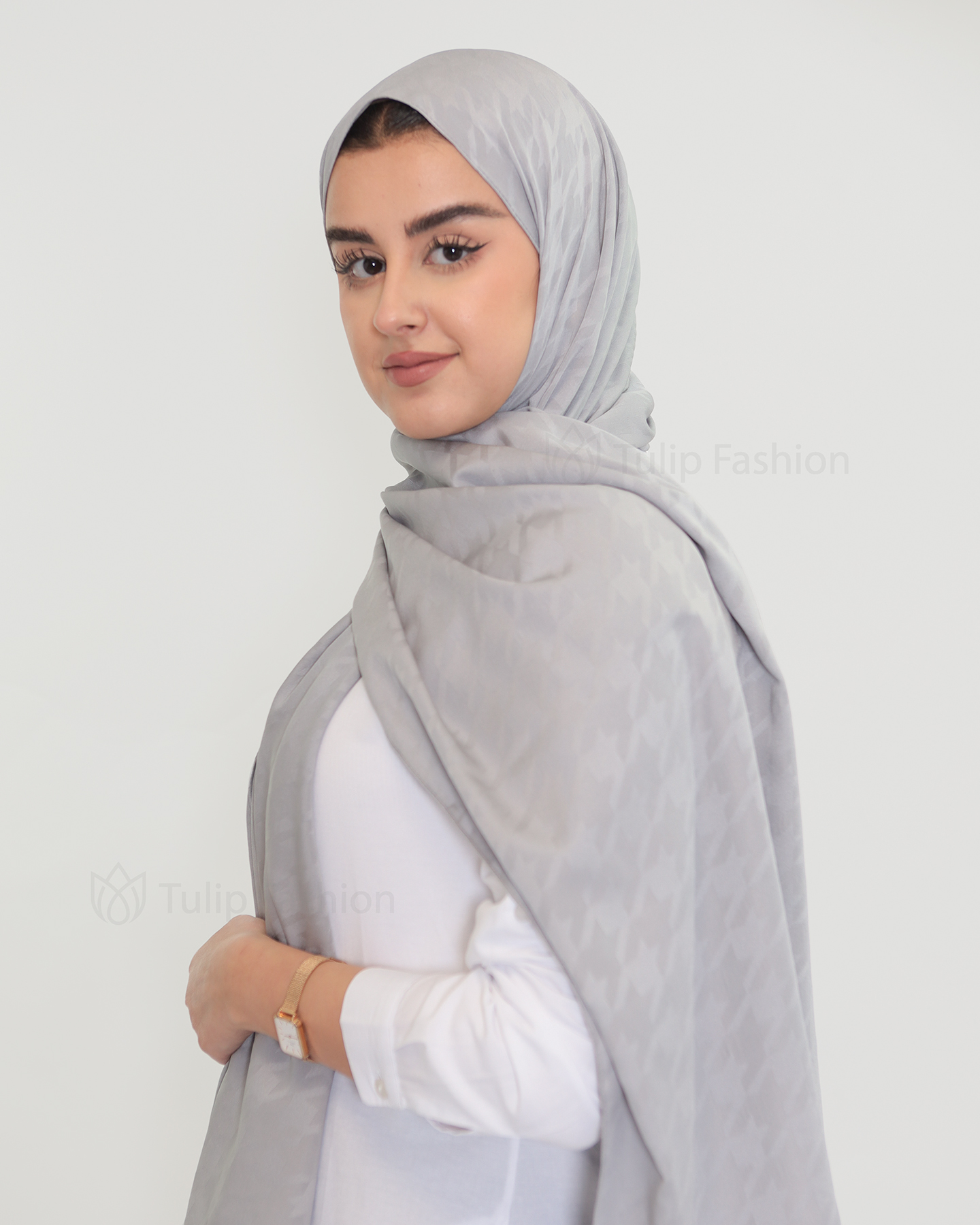 Hijab - Satin Riham - Light Gray
