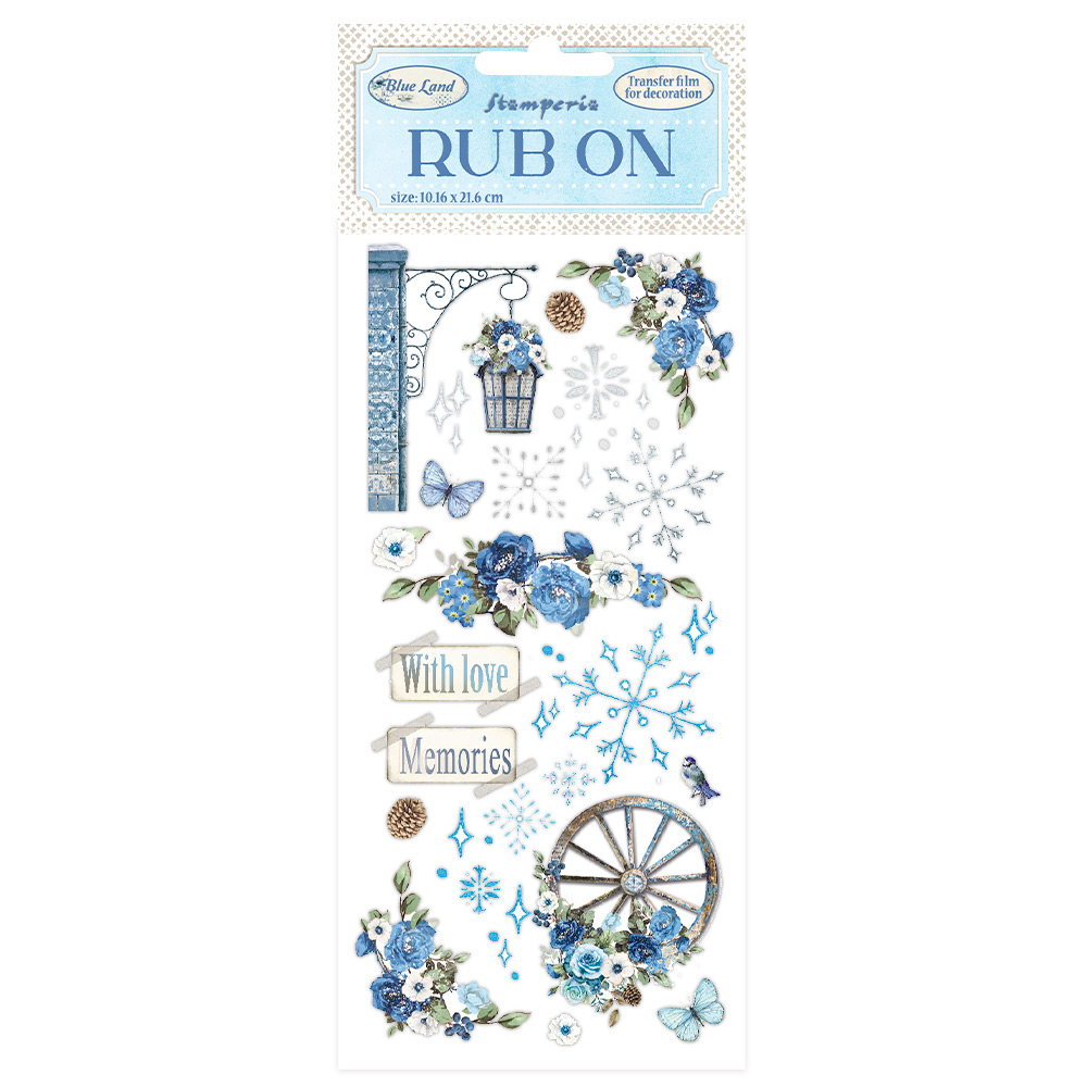 Stamperia - Rub-on cm 10,16x21,6 - Blueland