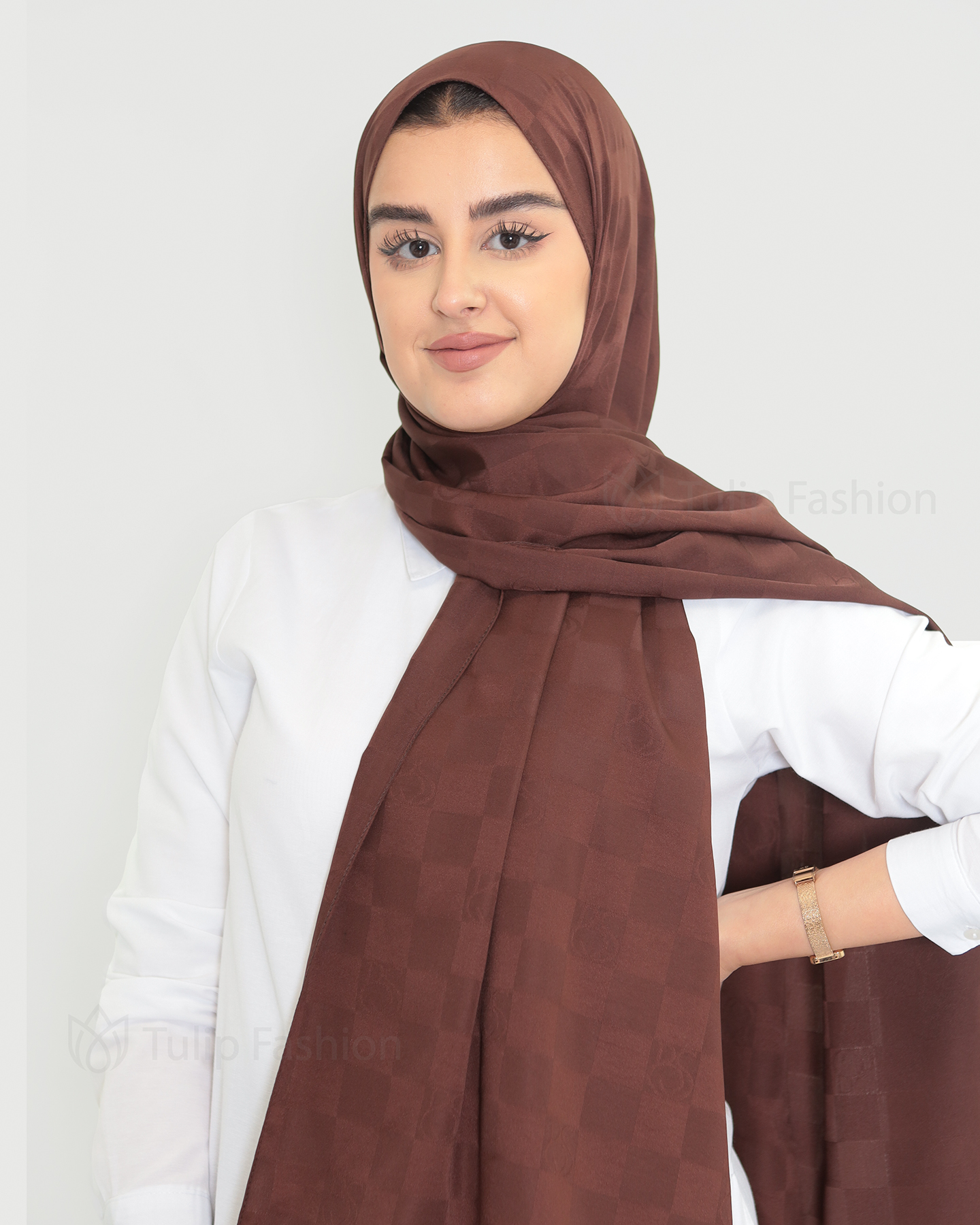 Hijab - Satin Riham -  Cubic Brown - 2