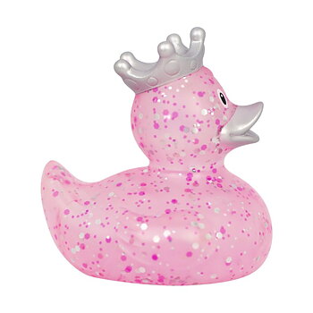 Badeand, And med krone, Glitter, rosa