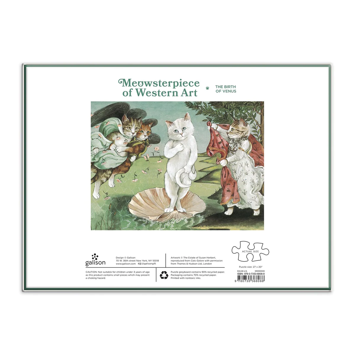 Birth of Venus Meowsterpiece of Western Art 1000 Piece Jigsaw Puzzle - 3