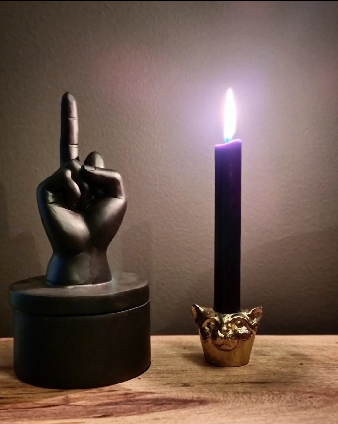 Ljusstake - Katthuvud - 2
