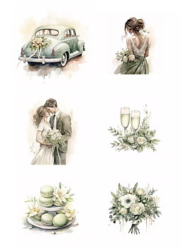 Reprint klippark A4 - Wedding Day