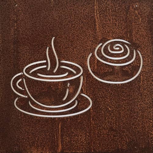 Armeringsdekor - kanelbulle och kaffe