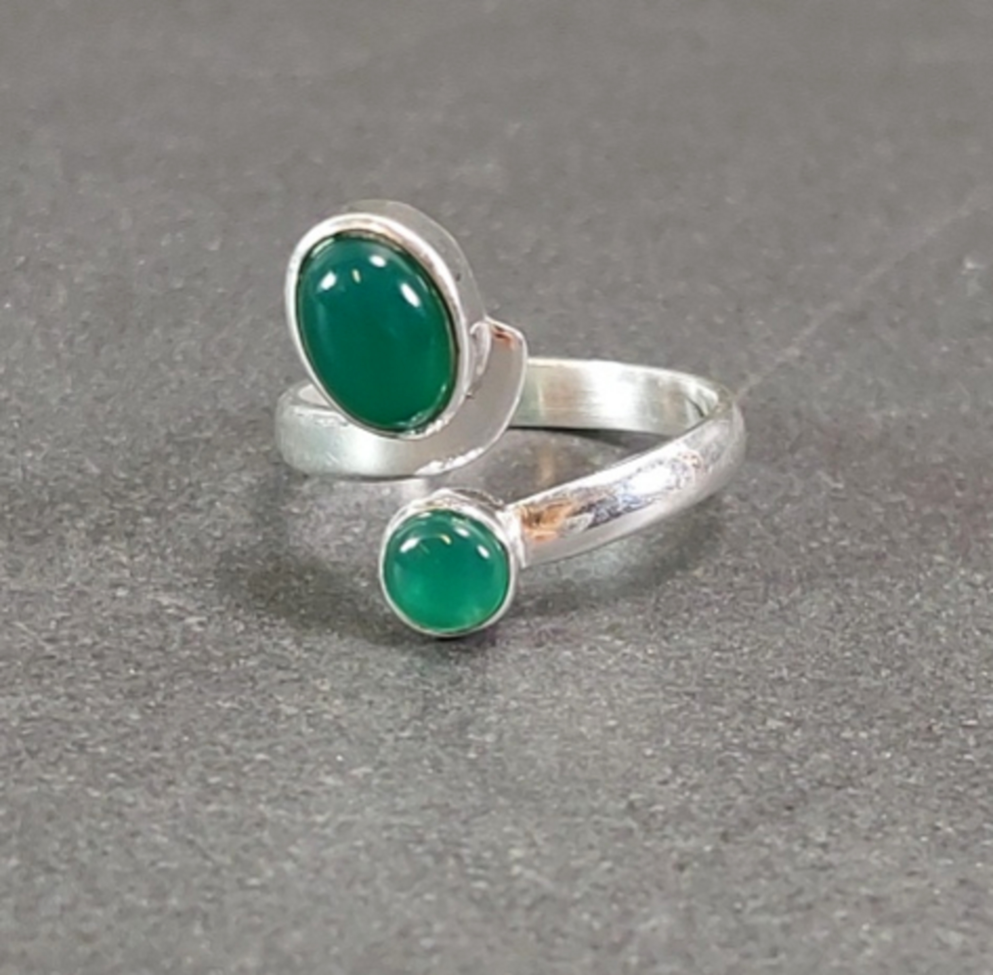 Ställbar Silverring med Stenar - Oval och Rund - 4