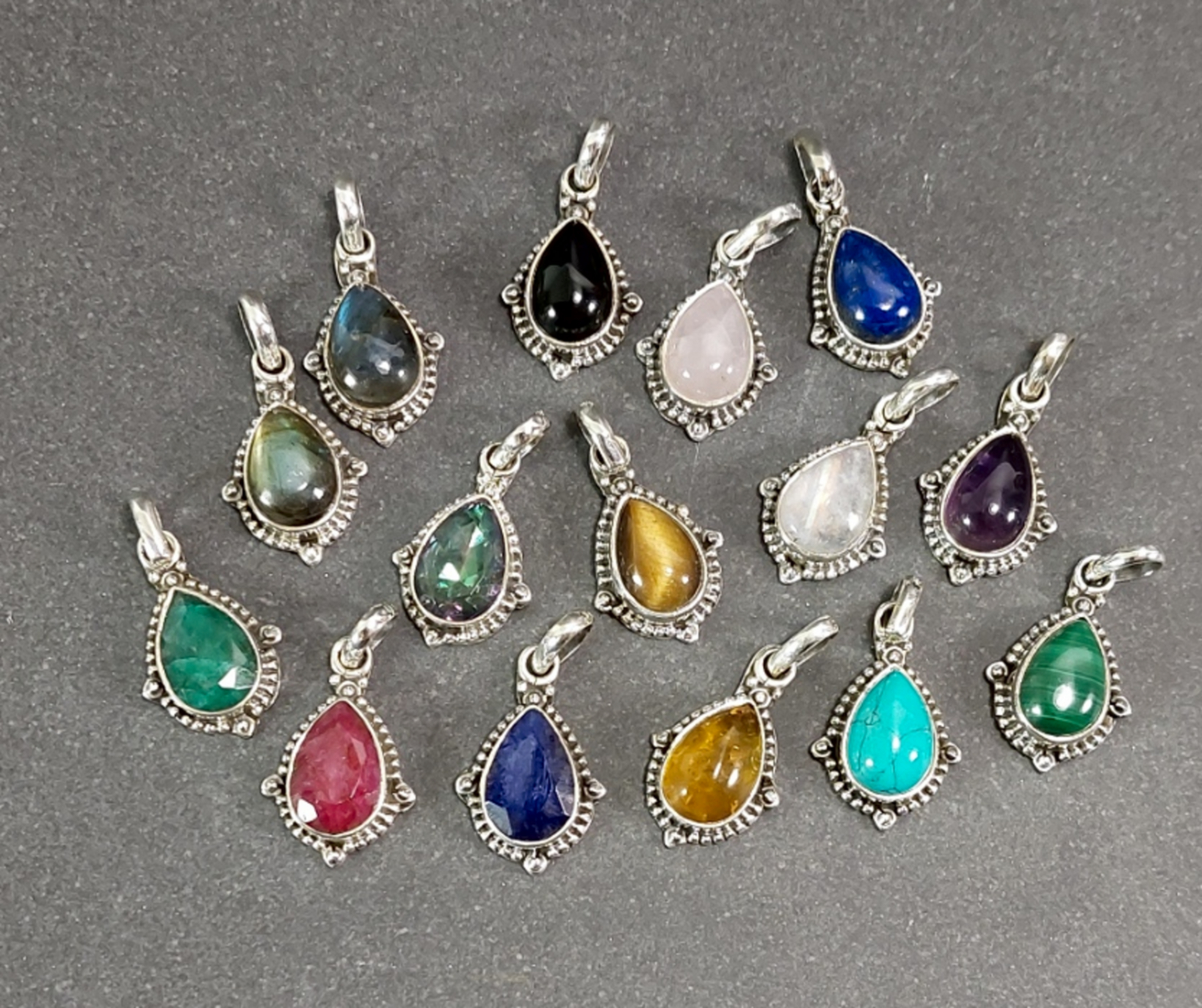 Droppformat Cabochon Hänge i Äkta Silver - 3