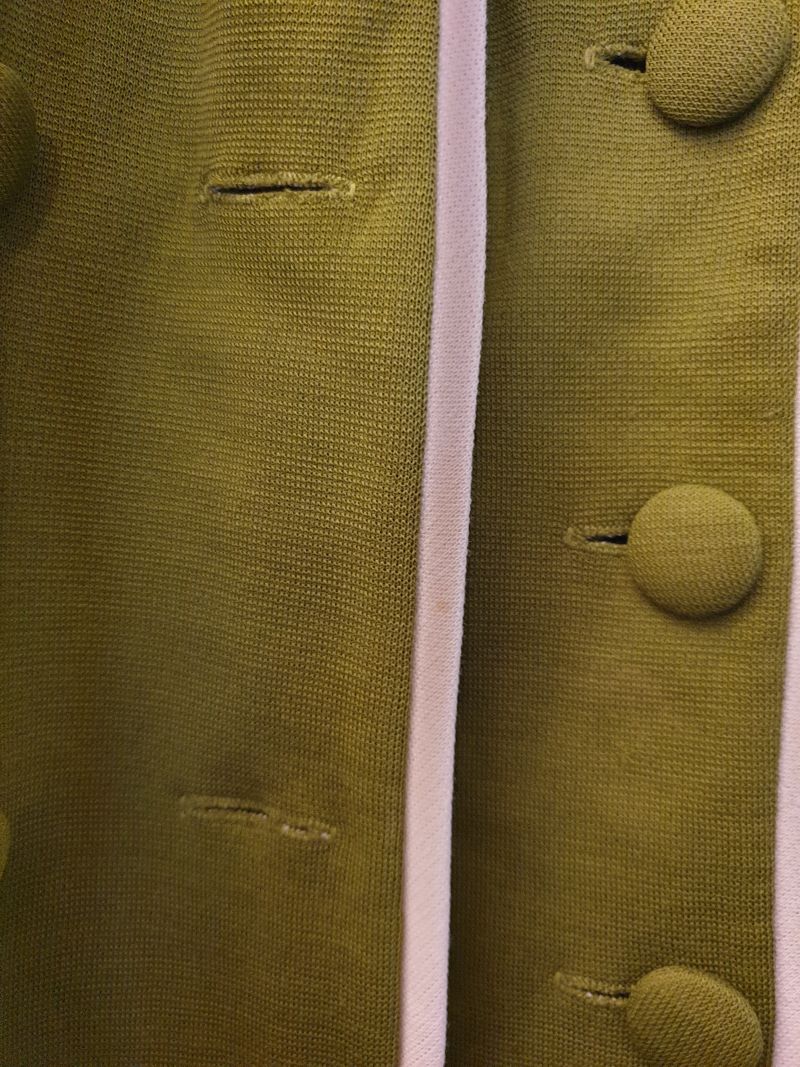 Jacket and waistcoat olive green tricot Rhodes 1970s size M - 6