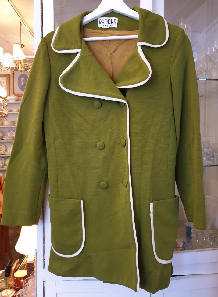 Jacket and waistcoat olive green tricot Rhodes 1970s size M - 3