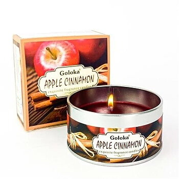 Goloka Apple Cinnamon soya wax candle tin