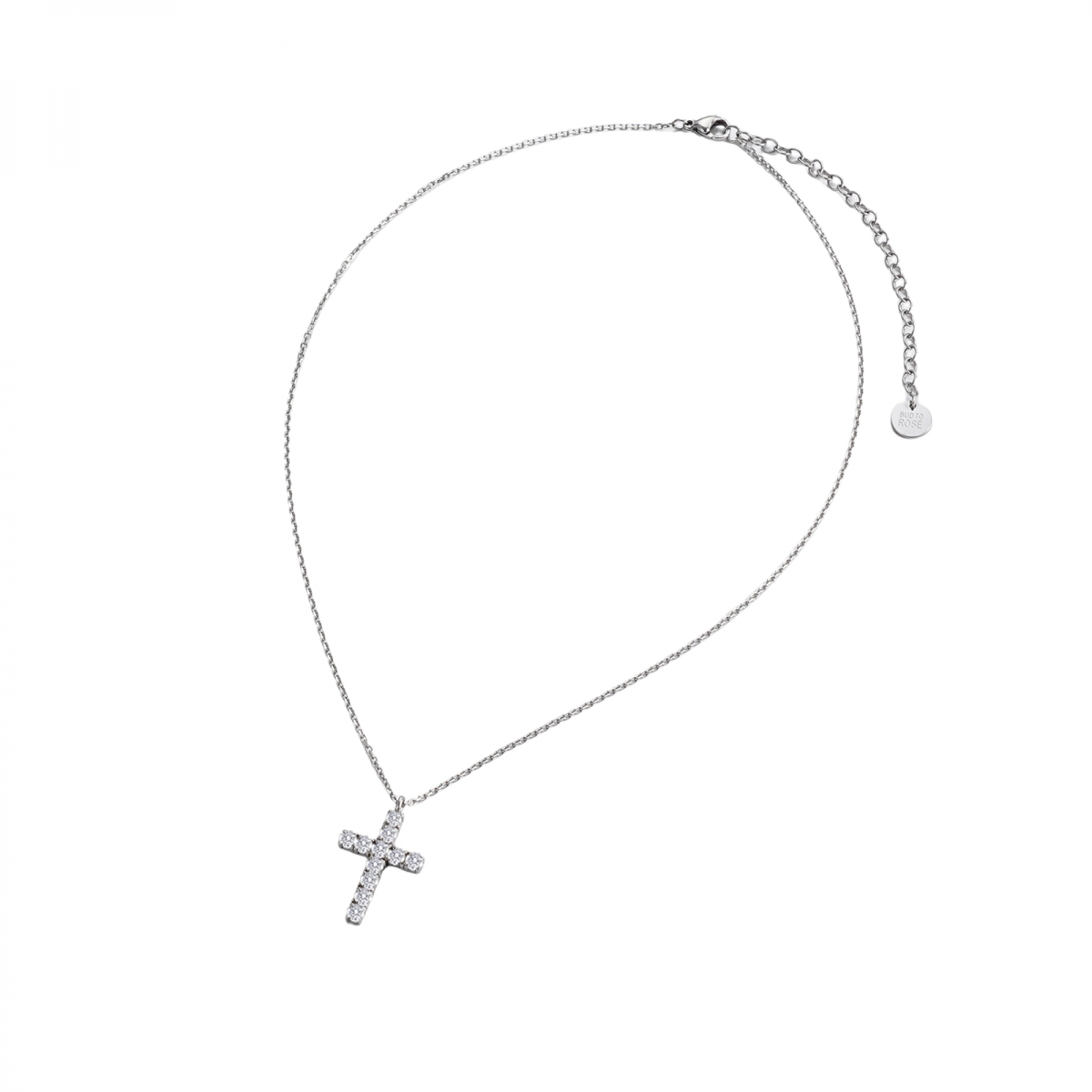 Cross Crystal Halsband i silver - 2