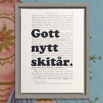 Tavla med texten Gott Nytt Skitår.