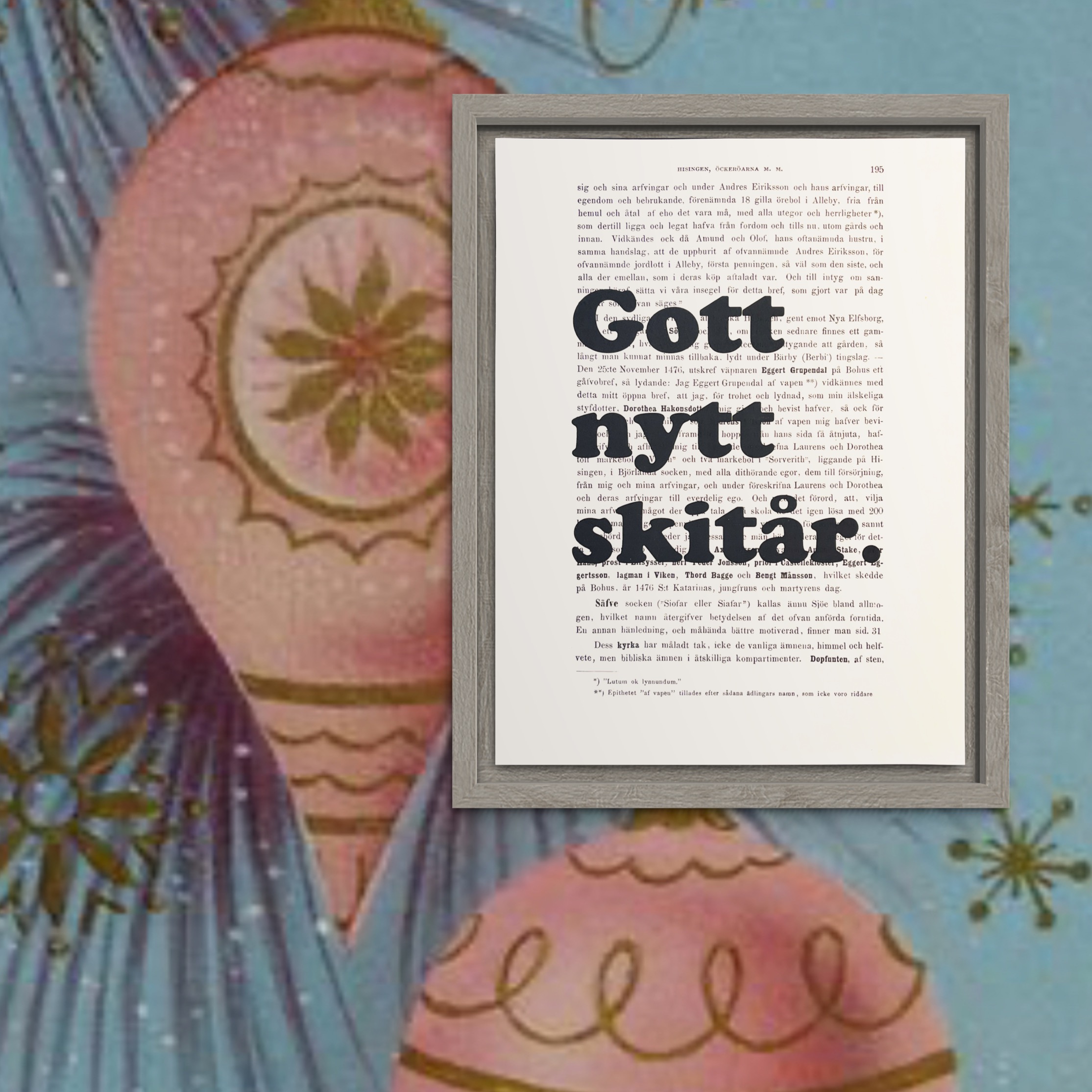 Tavla med texten Gott Nytt Skitår.