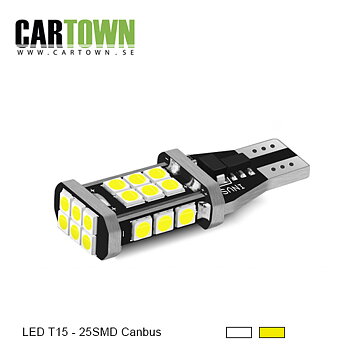 LED T15 Canbus 25 SMD flat white (1pair)
