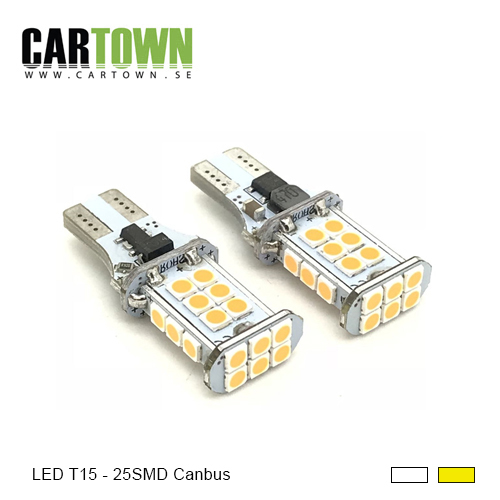 LED T15 Canbus 25 dioder slim Vit (1par) - 2