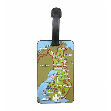 Bagage Adresslapp Finland Karta gummi 