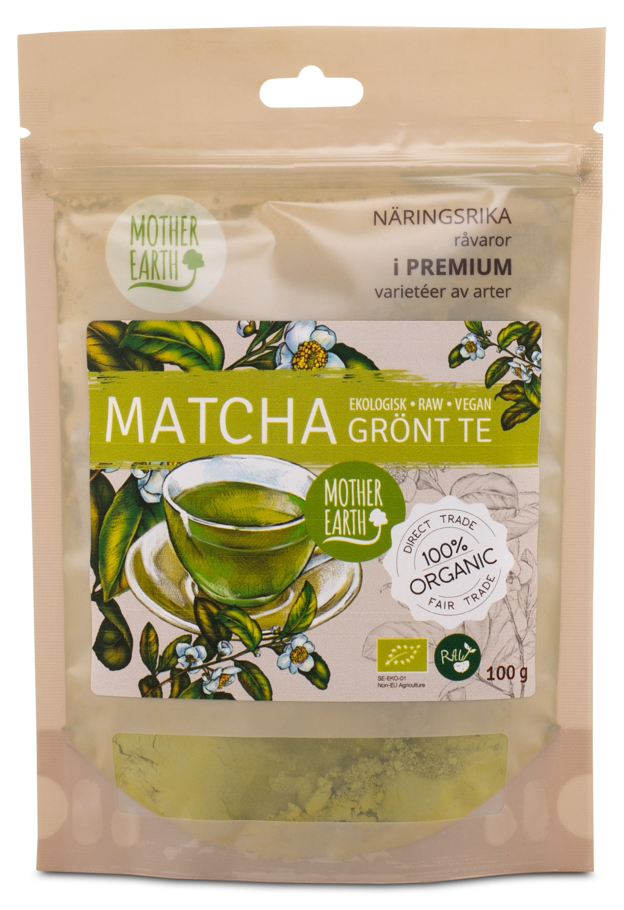 Mother Earth Matcha RAW&EKO 100 g
