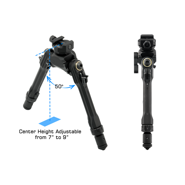 UTG PRO Bipod, 7"-9" Center Height, Picatinny - 2