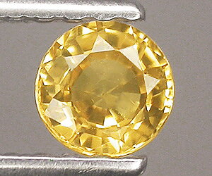 Vacker 4.1 mm rund slipad naturlig gul safir ädelsten