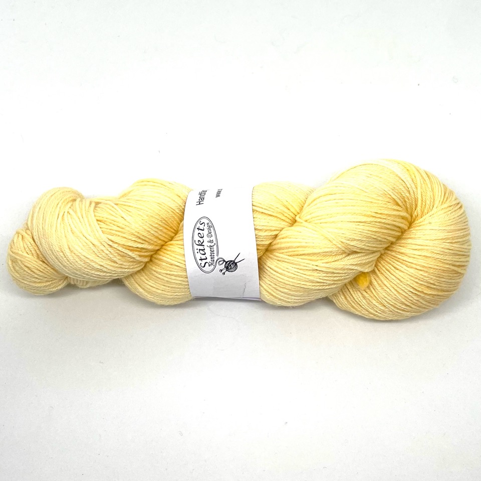 Handfärgad Stäket Sock ljusgul