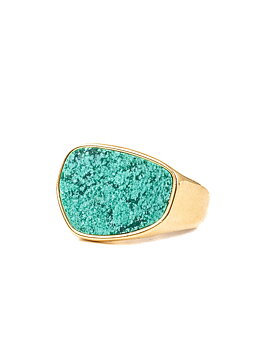 Jernhest - Johnny Gold - Steel ring with stone