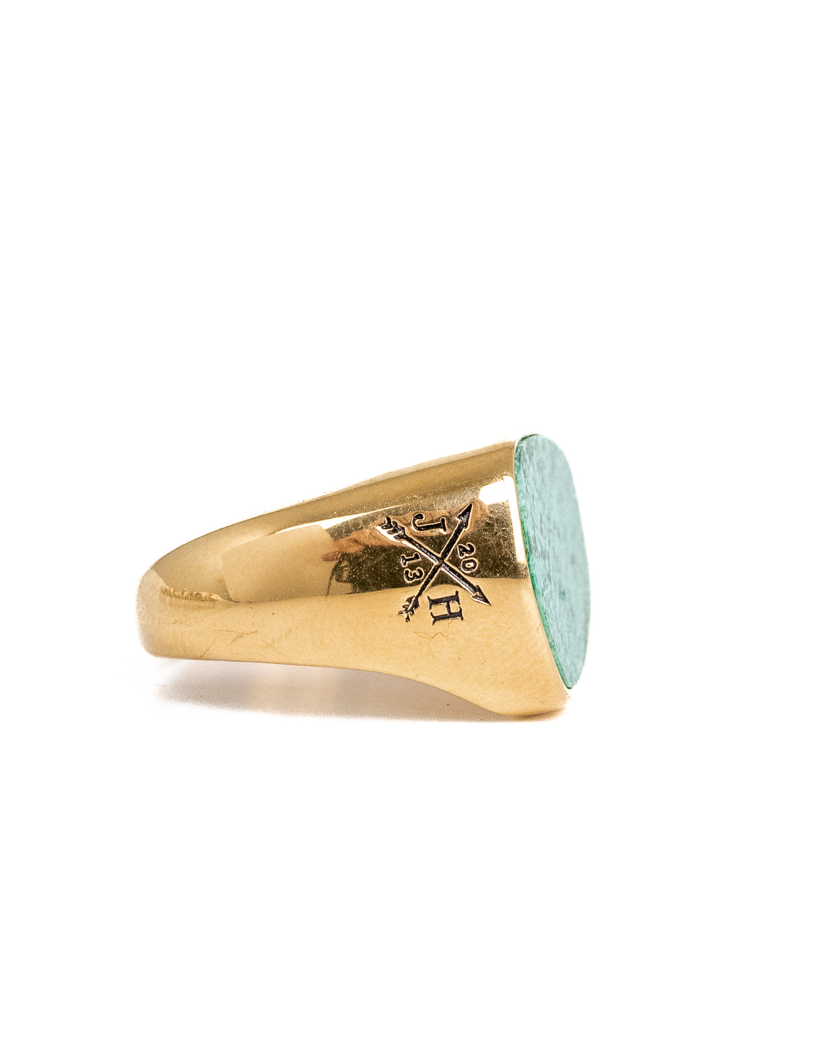 Jernhest - Johnny Gold - Steel ring with stone - 3