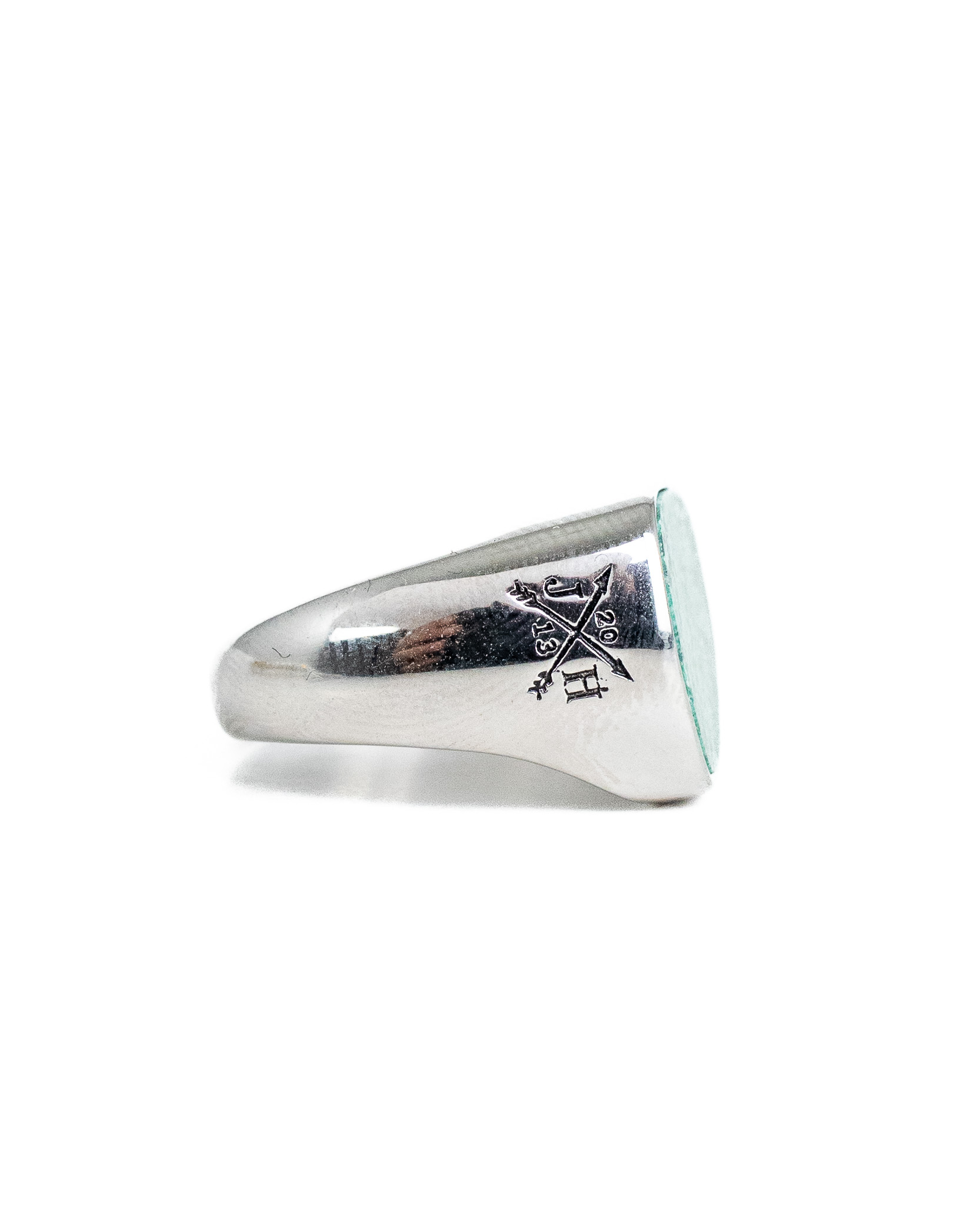 Jernhest - Johnny Silver - Steel ring with stone - 3