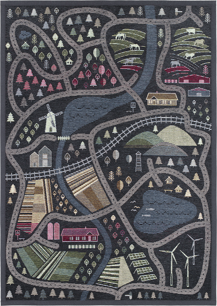 Barnmatta City/Countryside Svart 140x200cm - 2