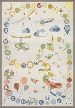 Barnmatta Hoppa Hage/Alfabetet Creme 140x200cm