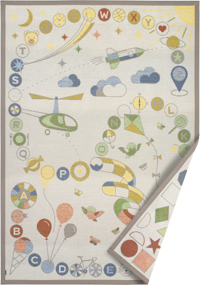 Barnmatta Hoppa Hage/Alfabetet Creme 140x200cm - 4