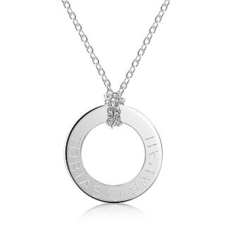 Navnesmykker Ring 1,3 mm tynd, sølv 25 mm
