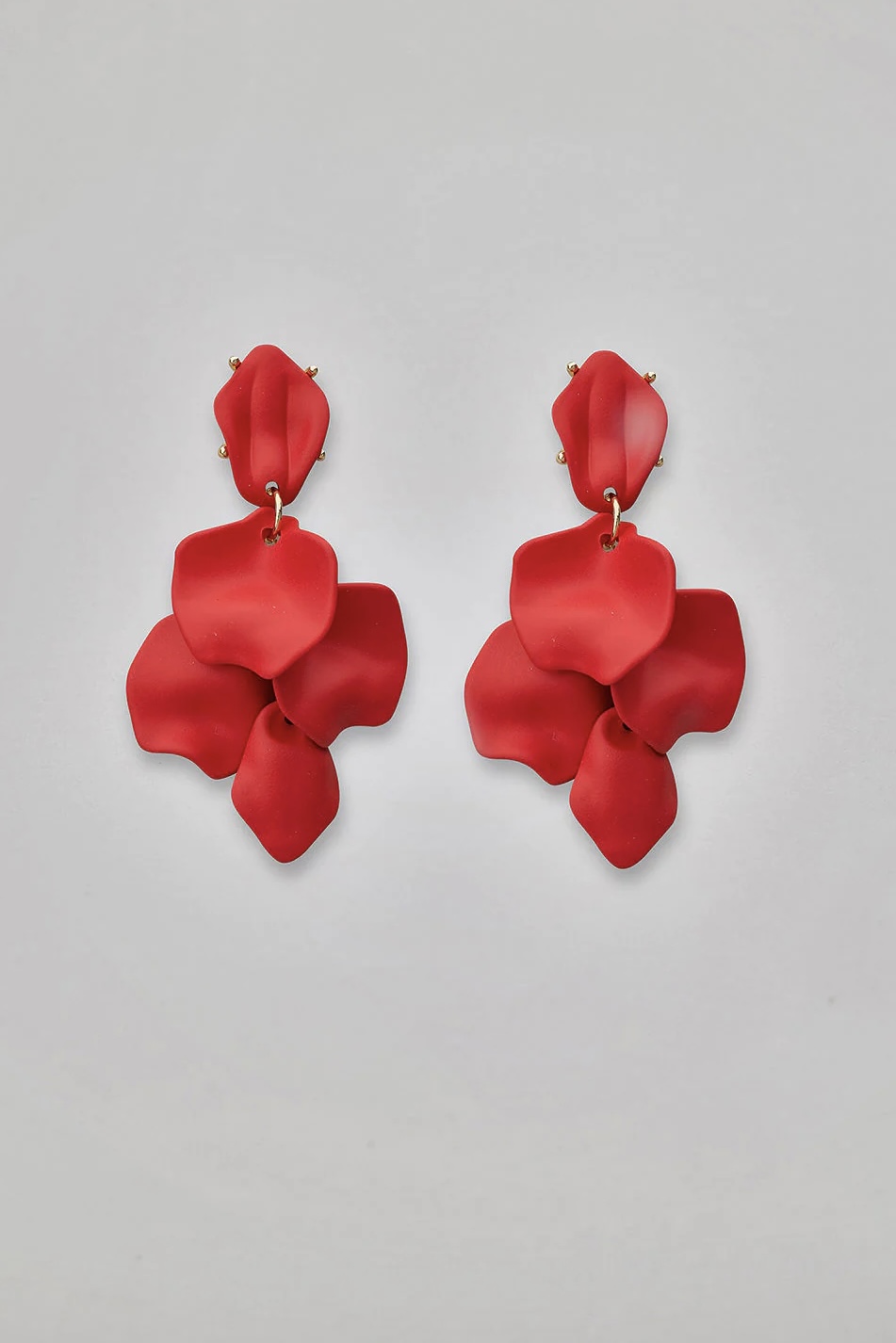 Bow 19 - Leaf Earrings Red