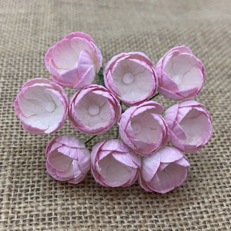 50 2 tone Pink Mist Mulberry Papers Buttercups
