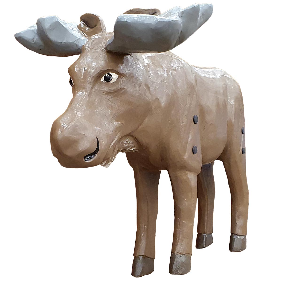 Träskulptur Älg stående Saga