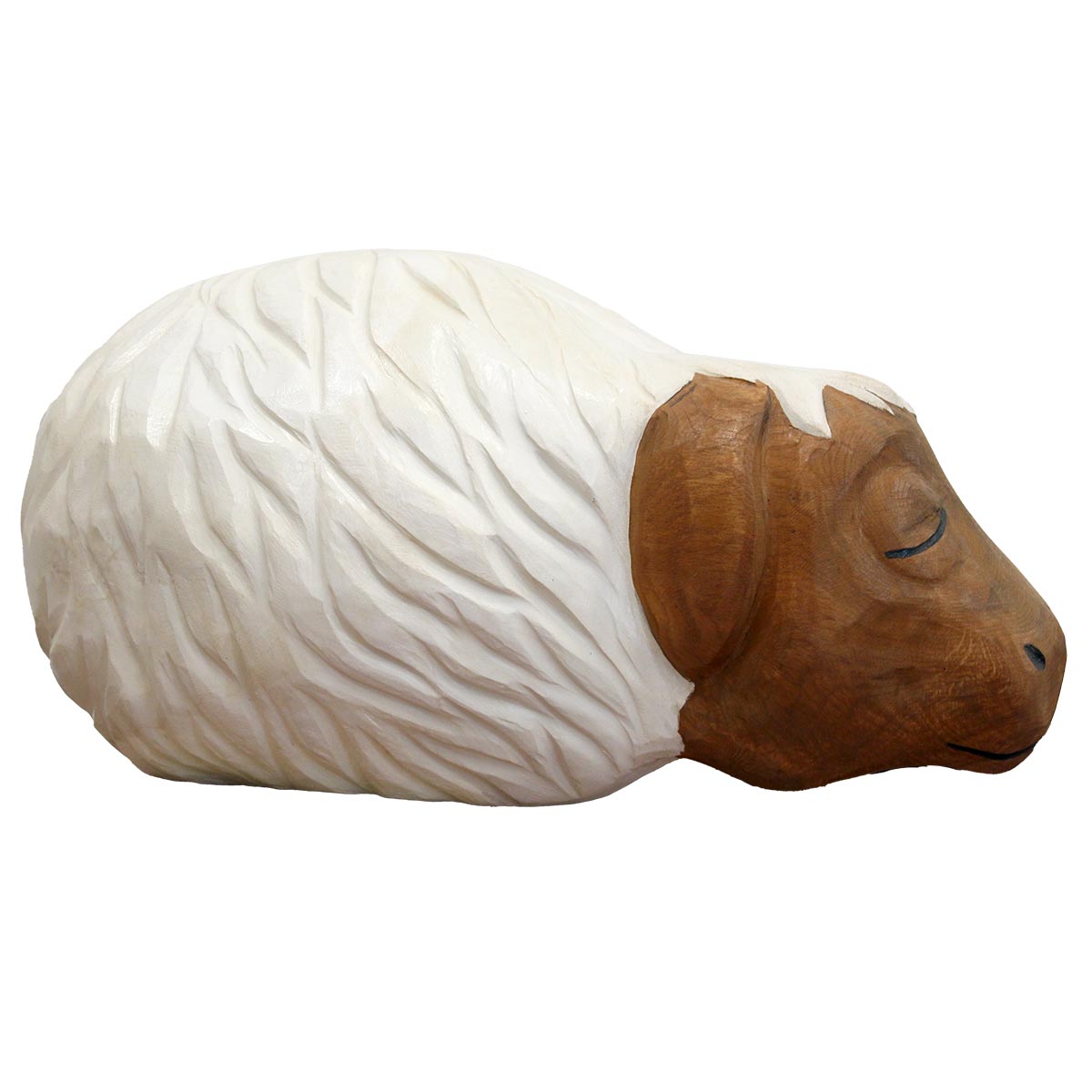 Træskulptur Sovende får Saga - 3