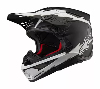 Alpinestars Supertech M10 Ampress Crosshelm Schwarz/ Wieß