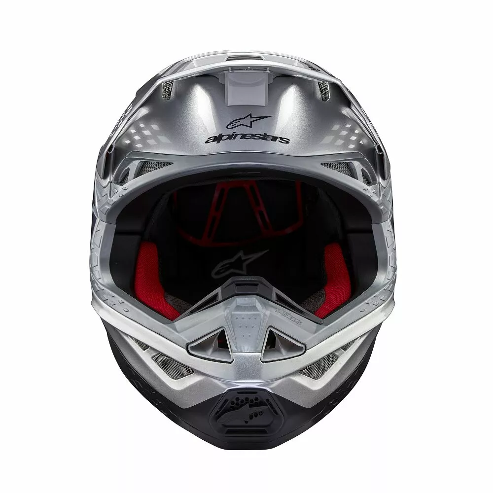 Alpinestars Supertech M10 Flood Crosshelm Zilver/ Zwart/ Rood - 6