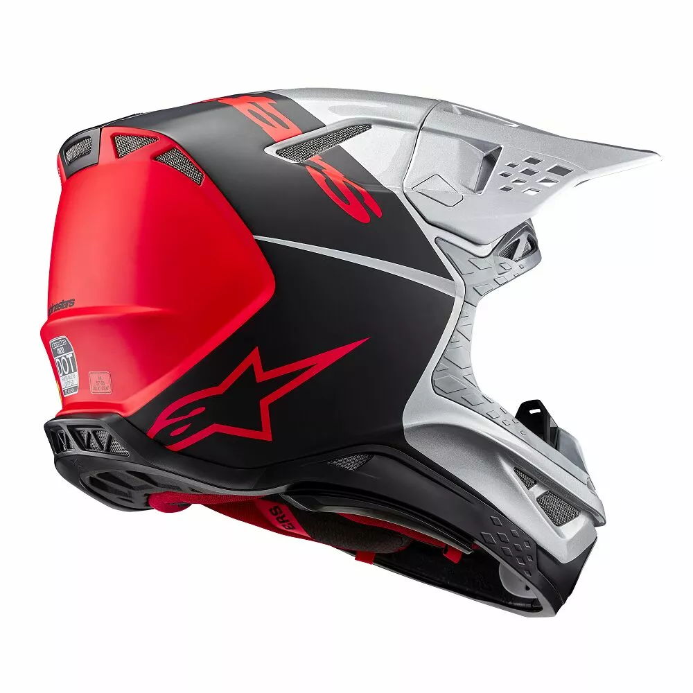 Alpinestars Supertech M10 Flood Crosshelm Zilver/ Zwart/ Rood - 4
